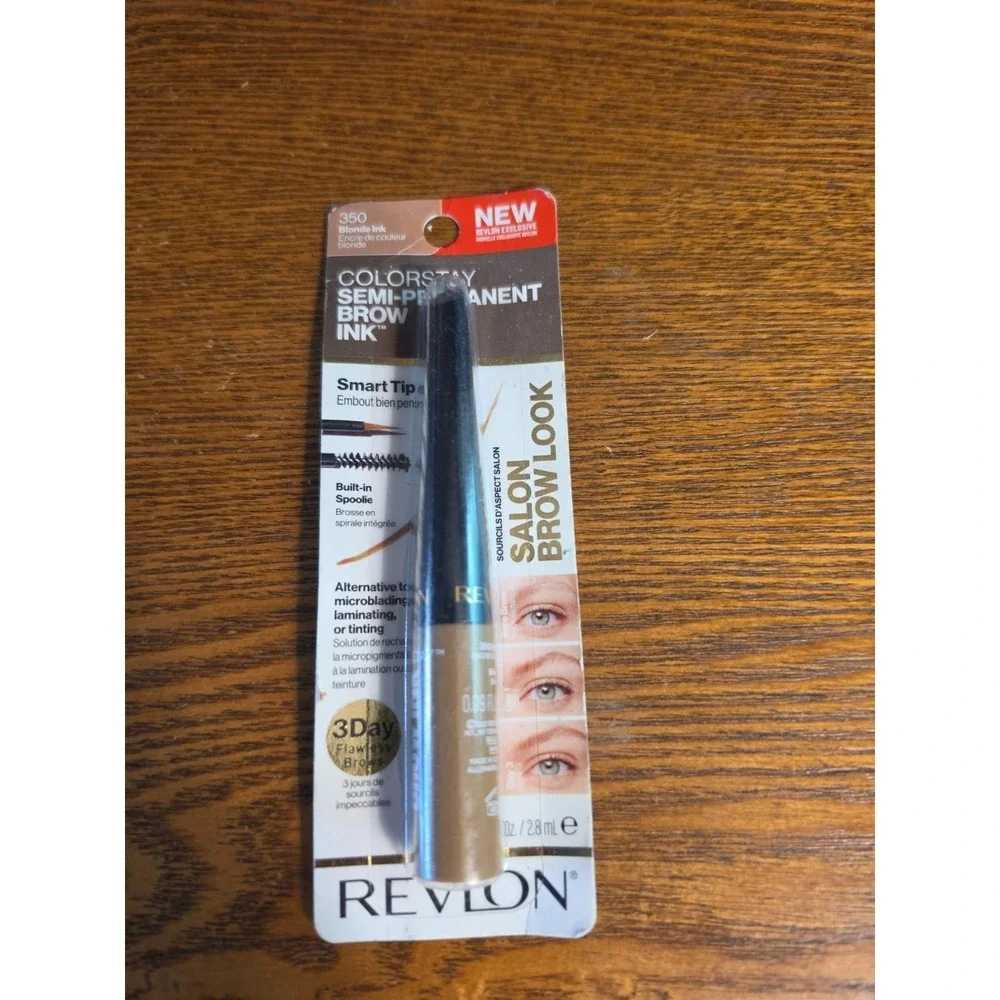 Revlon ColorStay Semi-Permanent Brow Ink, Blonde Ink 350, 0.09 fl oz